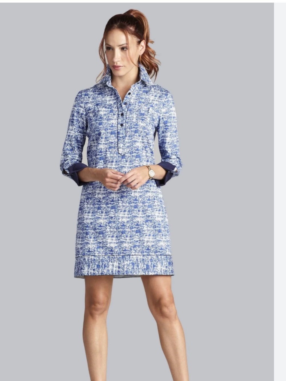 Nora Gardener Abstract 3/4 Sleeve Dress 6